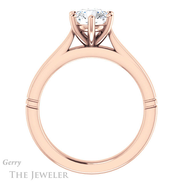 Round Cut Forever One Moissanite Engagement Ring #GTJ1097-round-fo-r