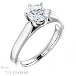 Round Cut Forever One Moissanite Engagement Ring #GTJ1097-round-fo-w