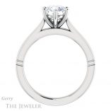 Round Cut Forever One Moissanite Engagement Ring #GTJ1097-round-fo-w