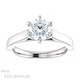 Round Cut Forever One Moissanite Engagement Ring #GTJ1097-round-fo-w