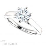 Round Cut Forever One Moissanite Engagement Ring #GTJ1097-round-fo-w