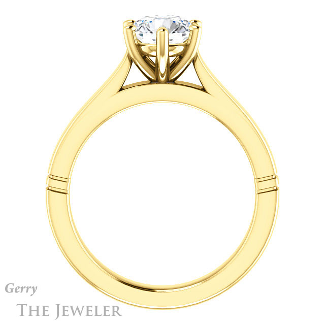 Round Cut Forever One Moissanite Engagement Ring #GTJ1097-round-fo-y 2 Round Cut Forever One Moissanite Engagement Ring #GTJ1097-round-fo-y