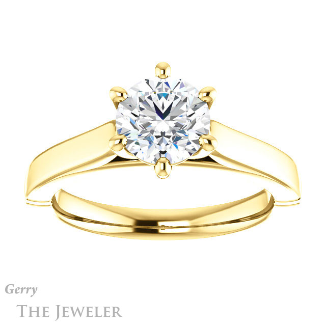 Round Cut Forever One Moissanite Engagement Ring #GTJ1097-round-fo-y 1 Round Cut Forever One Moissanite Engagement Ring #GTJ1097-round-fo-y