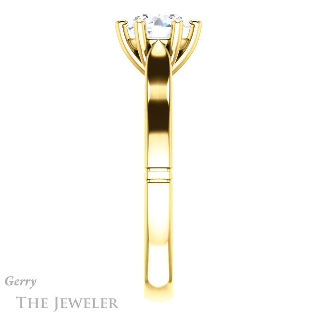 Round Cut Forever One Moissanite Engagement Ring #GTJ1097-round-fo-y 3 Round Cut Forever One Moissanite Engagement Ring #GTJ1097-round-fo-y