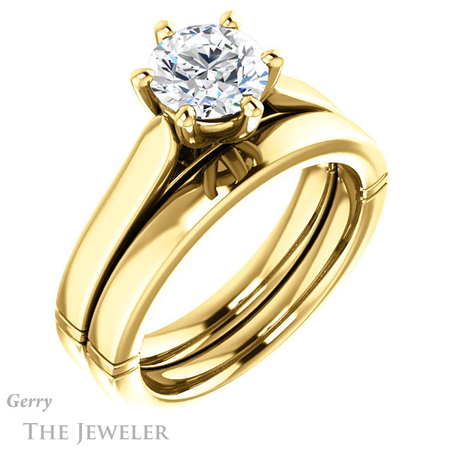 Round Cut Forever One Moissanite Engagement Ring #GTJ1097-round-fo-y 6 Round Cut Forever One Moissanite Engagement Ring #GTJ1097-round-fo-y