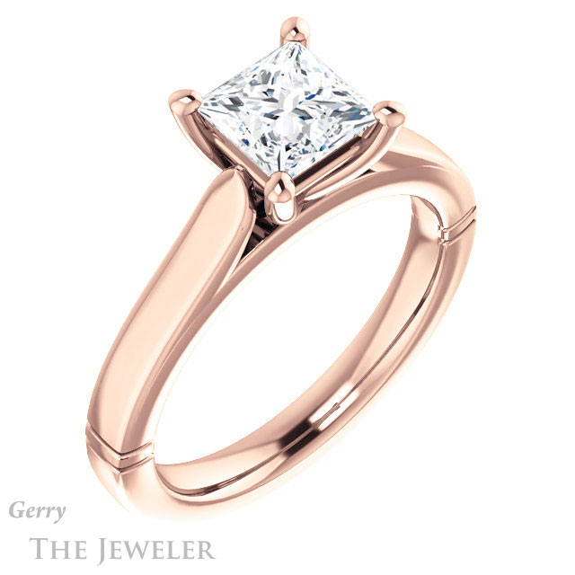 Princess Cut Forever One Moissanite Engagement Ring #GTJ1097-square-fo-r 4 Princess Cut Forever One Moissanite Engagement Ring #GTJ1097-square-fo-r
