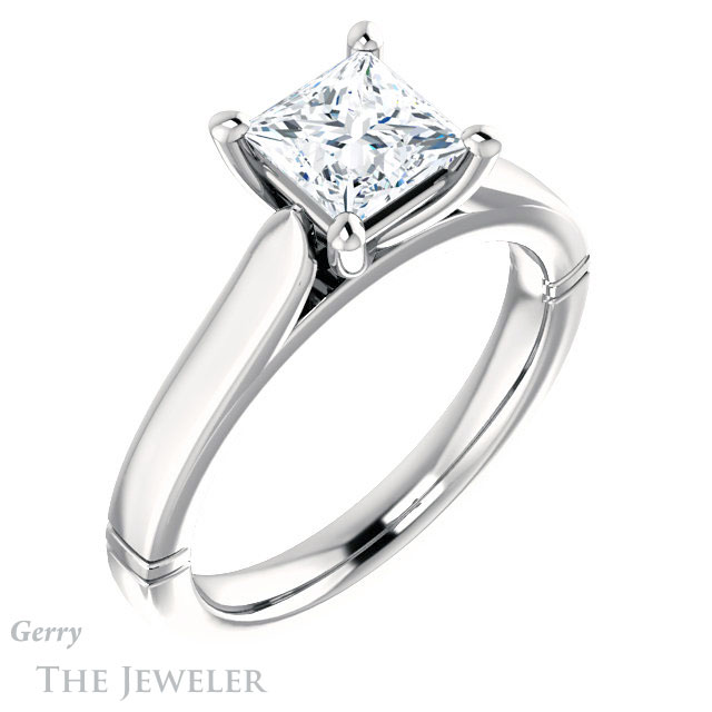 Princess Cut Forever One Moissanite Engagement Ring #GTJ1097-square-fo-w 4 Princess Cut Forever One Moissanite Engagement Ring #GTJ1097-square-fo-w