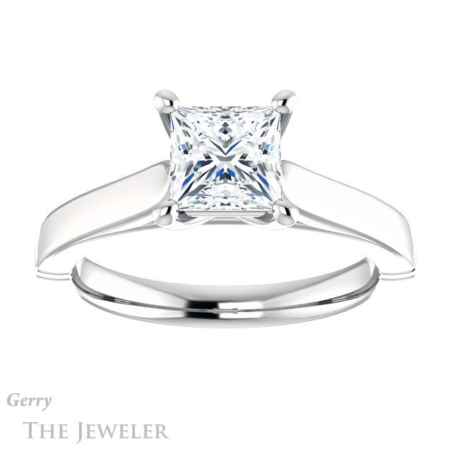Princess Cut Forever One Moissanite Engagement Ring #GTJ1097-square-fo-w 1 Princess Cut Forever One Moissanite Engagement Ring #GTJ1097-square-fo-w