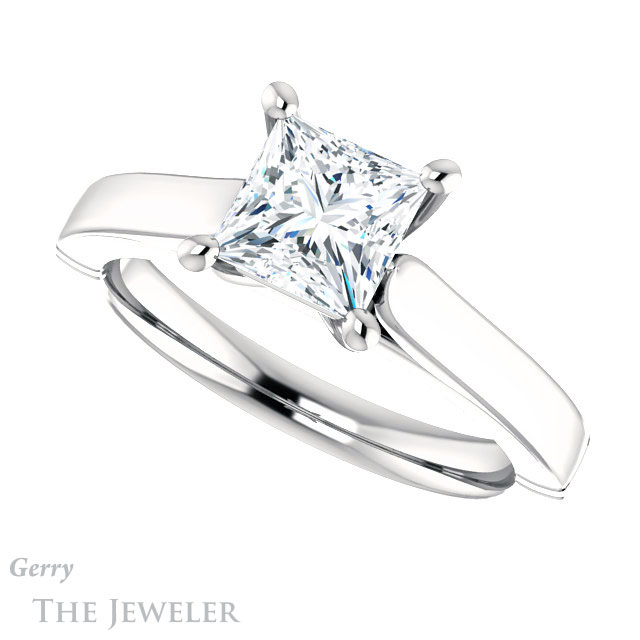 Princess Cut Forever One Moissanite Engagement Ring #GTJ1097-square-fo-w 5 Princess Cut Forever One Moissanite Engagement Ring #GTJ1097-square-fo-w