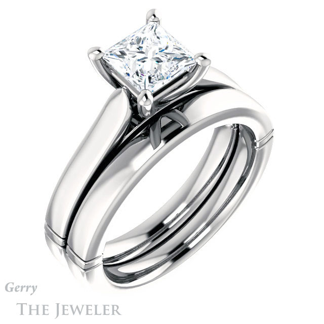 Princess Cut Forever One Moissanite Engagement Ring #GTJ1097-square-fo-w 6 Princess Cut Forever One Moissanite Engagement Ring #GTJ1097-square-fo-w