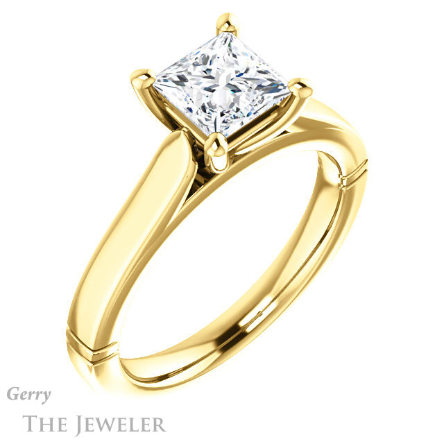 Princess Cut Forever One Moissanite Engagement Ring #GTJ1097-square-fo-y 4 Princess Cut Forever One Moissanite Engagement Ring #GTJ1097-square-fo-y