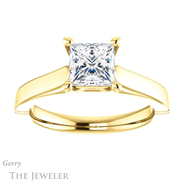 Princess Cut Forever One Moissanite Engagement Ring #GTJ1097-square-fo-y 1 Princess Cut Forever One Moissanite Engagement Ring #GTJ1097-square-fo-y