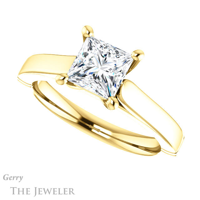 Princess Cut Forever One Moissanite Engagement Ring #GTJ1097-square-fo-y 5 Princess Cut Forever One Moissanite Engagement Ring #GTJ1097-square-fo-y