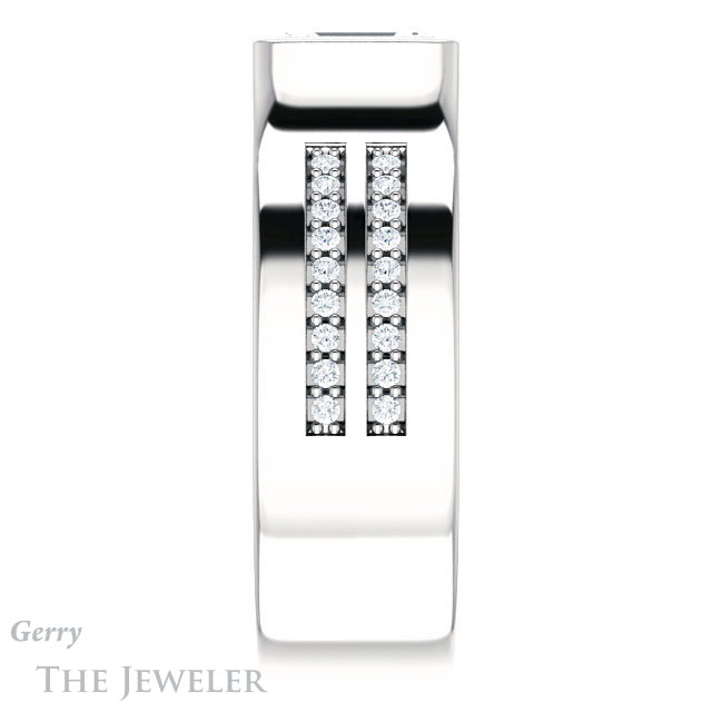 Emerald Cut Forever One Moissanite Engagement Ring #GTJ1098-emerald-fb-w | Gerry The Jeweler Emerald Cut Forever Brilliant Moissanite Engagement Ring #GTJ1098-emerald-fb-w