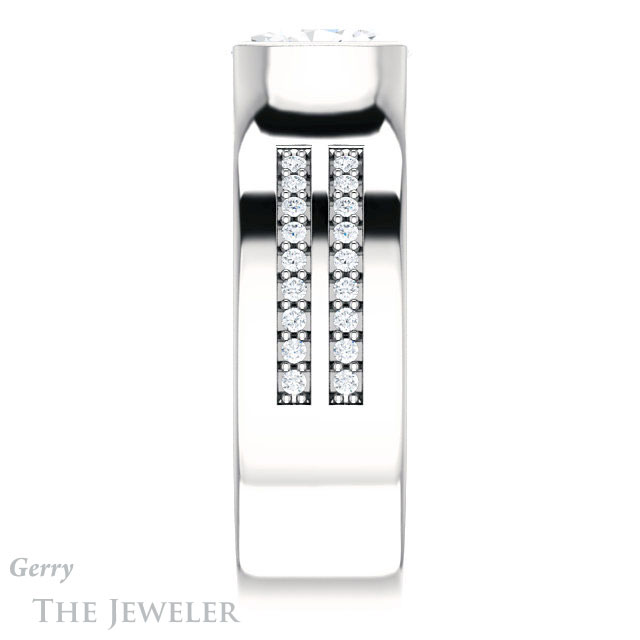 Oval Shaped Forever One Moissanite Engagement Ring #GTJ1098-oval-fo-w | Gerry The Jeweler Oval Shaped Forever One Moissanite Engagement Ring #GTJ1098-oval-fo-w