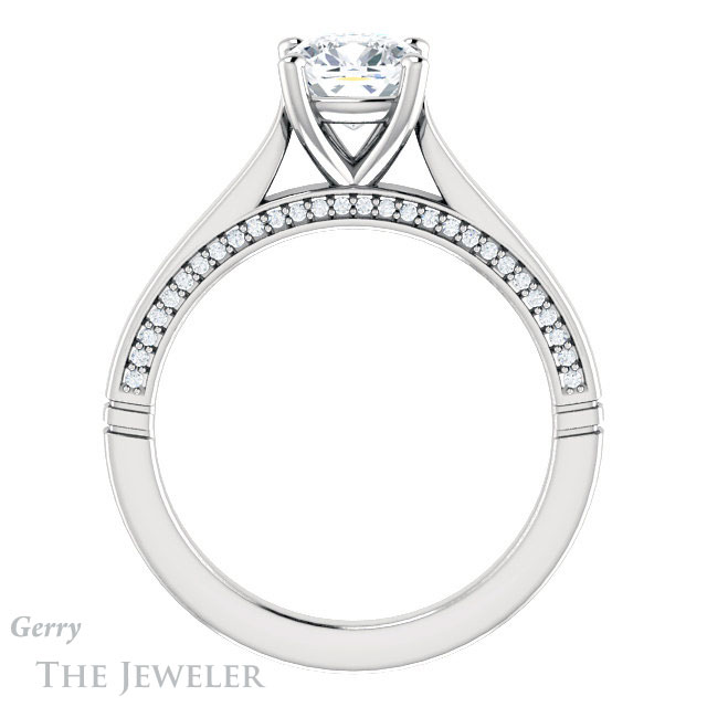Cushion Cut Forever One Moissanite Engagement Ring #GTJ1099-cushion-fo-w