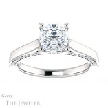 Cushion Cut Forever One Moissanite Engagement Ring #GTJ1099-cushion-fo-w