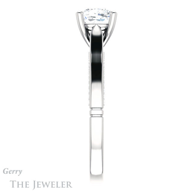 Cushion Cut Forever One Moissanite Engagement Ring #GTJ1099-cushion-fo-w