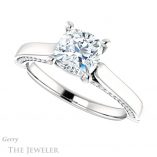 Cushion Cut Forever One Moissanite Engagement Ring #GTJ1099-cushion-fo-w