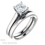 Cushion Cut Forever One Moissanite Engagement Ring #GTJ1099-cushion-fo-w