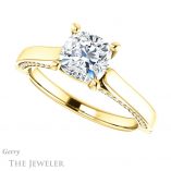 Cushion Cut Forever One Moissanite Engagement Ring #GTJ1099-cushion-fo-y