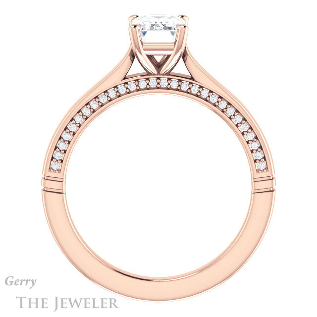 Emerald Cut Forever One Moissanite Engagement Ring #GTJ1099-emerald-fb-r 2 Emerald Cut Forever Brilliant Moissanite Engagement Ring #GTJ1099-emerald-fb-r