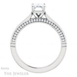Emerald Cut Forever One Moissanite Engagement Ring #GTJ1099-emerald-fb-w 2 Emerald Cut Forever Brilliant Moissanite Engagement Ring #GTJ1099-emerald-fb-w