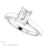 Emerald Cut Forever One Moissanite Engagement Ring #GTJ1099-emerald-fb-w 5 Emerald Cut Forever Brilliant Moissanite Engagement Ring #GTJ1099-emerald-fb-w