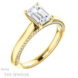 Emerald Cut Forever Brilliant Moissanite Engagement Ring #GTJ1099-emerald-fb-y