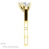 Heart Shaped Forever One Moissanite Engagement Ring #GTJ1099-heart-fb-y 3 Heart Shaped Forever Brilliant Moissanite Engagement Ring #GTJ1099-heart-fb-y
