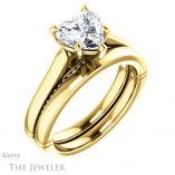 Heart Shaped Forever One Moissanite Engagement Ring #GTJ1099-heart-fb-y 6 Heart Shaped Forever Brilliant Moissanite Engagement Ring #GTJ1099-heart-fb-y