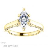 Marquise Cut Forever One Moissanite Engagement Ring #GTJ1099-marquise-fb-y 1 Marquise Cut Forever Brilliant Moissanite Engagement Ring #GTJ1099-marquise-fb-y