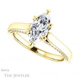 Marquise Cut Forever One Moissanite Engagement Ring #GTJ1099-marquise-fb-y 5 Marquise Cut Forever Brilliant Moissanite Engagement Ring #GTJ1099-marquise-fb-y