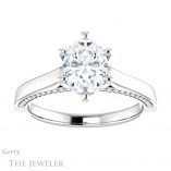 Oval Shaped Forever One Moissanite Engagement Ring #GTJ1099-oval-fo-w 1 Oval Shaped Forever One Moissanite Engagement Ring #GTJ1099-oval-fo-w