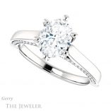 Oval Shaped Forever One Moissanite Engagement Ring #GTJ1099-oval-fo-w 5 Oval Shaped Forever One Moissanite Engagement Ring #GTJ1099-oval-fo-w