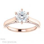Round Cut Forever One Moissanite Engagement Ring #GTJ1099-round-fo-r