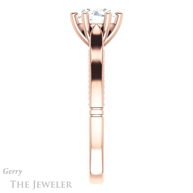 Round Cut Forever One Moissanite Engagement Ring #GTJ1099-round-fo-r