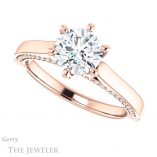 Round Cut Forever One Moissanite Engagement Ring #GTJ1099-round-fo-r