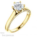 Round Cut Forever One Moissanite Engagement Ring #GTJ1099-round-fo-y