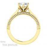 Round Cut Forever One Moissanite Engagement Ring #GTJ1099-round-fo-y