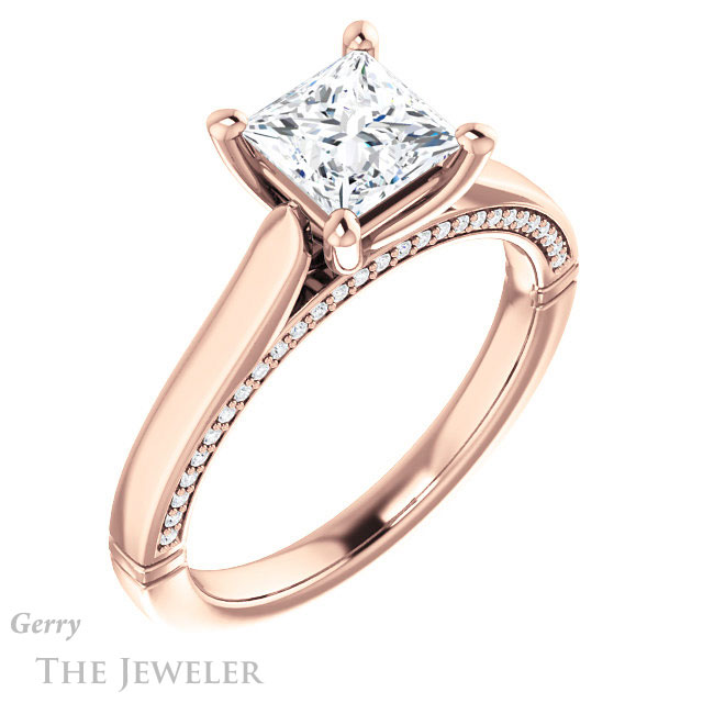 Princess Cut Forever One Moissanite Engagement Ring #GTJ1099-square-fo-r