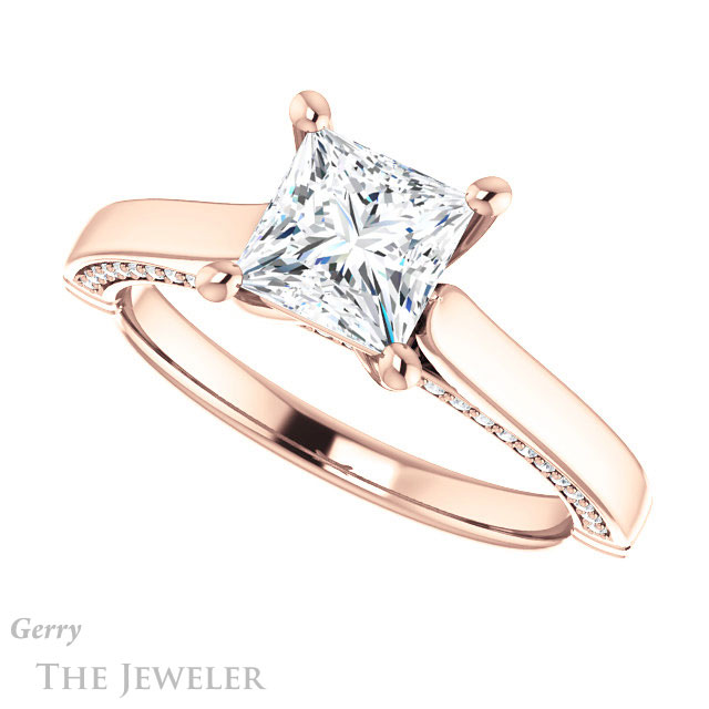 Princess Cut Forever One Moissanite Engagement Ring #GTJ1099-square-fo-r