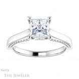 Princess Cut Forever One Moissanite Engagement Ring #GTJ1099-square-fo-w 1 Princess Cut Forever One Moissanite Engagement Ring #GTJ1099-square-fo-w