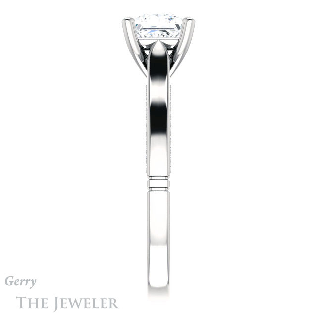 Princess Cut Forever One Moissanite Engagement Ring #GTJ1099-square-fo-w 3 Princess Cut Forever One Moissanite Engagement Ring #GTJ1099-square-fo-w