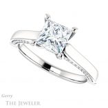 Princess Cut Forever One Moissanite Engagement Ring #GTJ1099-square-fo-w 5 Princess Cut Forever One Moissanite Engagement Ring #GTJ1099-square-fo-w