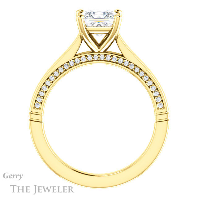 Princess Cut Forever One Moissanite Engagement Ring #GTJ1099-square-fo-y