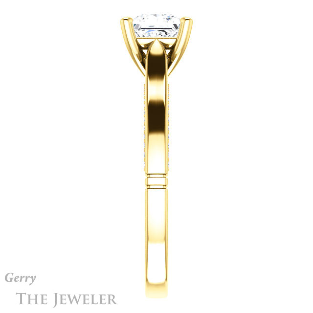 Princess Cut Forever One Moissanite Engagement Ring #GTJ1099-square-fo-y