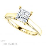 Princess Cut Forever One Moissanite Engagement Ring #GTJ1099-square-fo-y