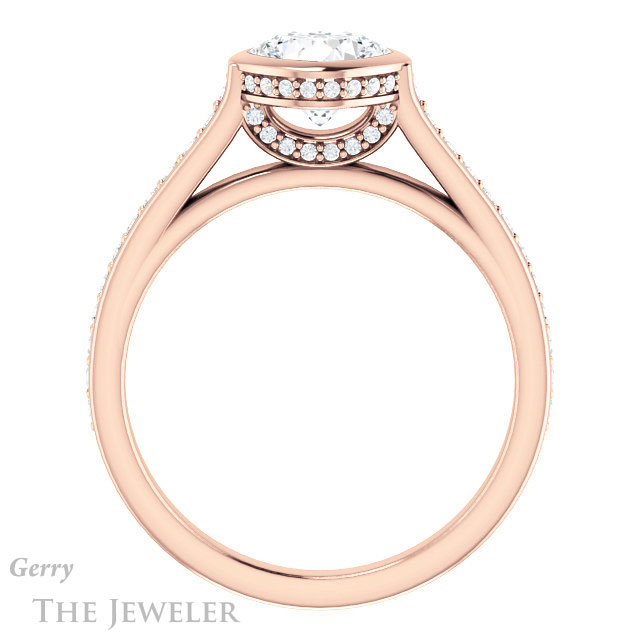 Cushion Cut Forever One Moissanite Engagement Ring #GTJ1100-cushion-fo-r