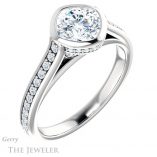 Cushion Cut Forever One Moissanite Engagement Ring #GTJ1100-cushion-fo-w